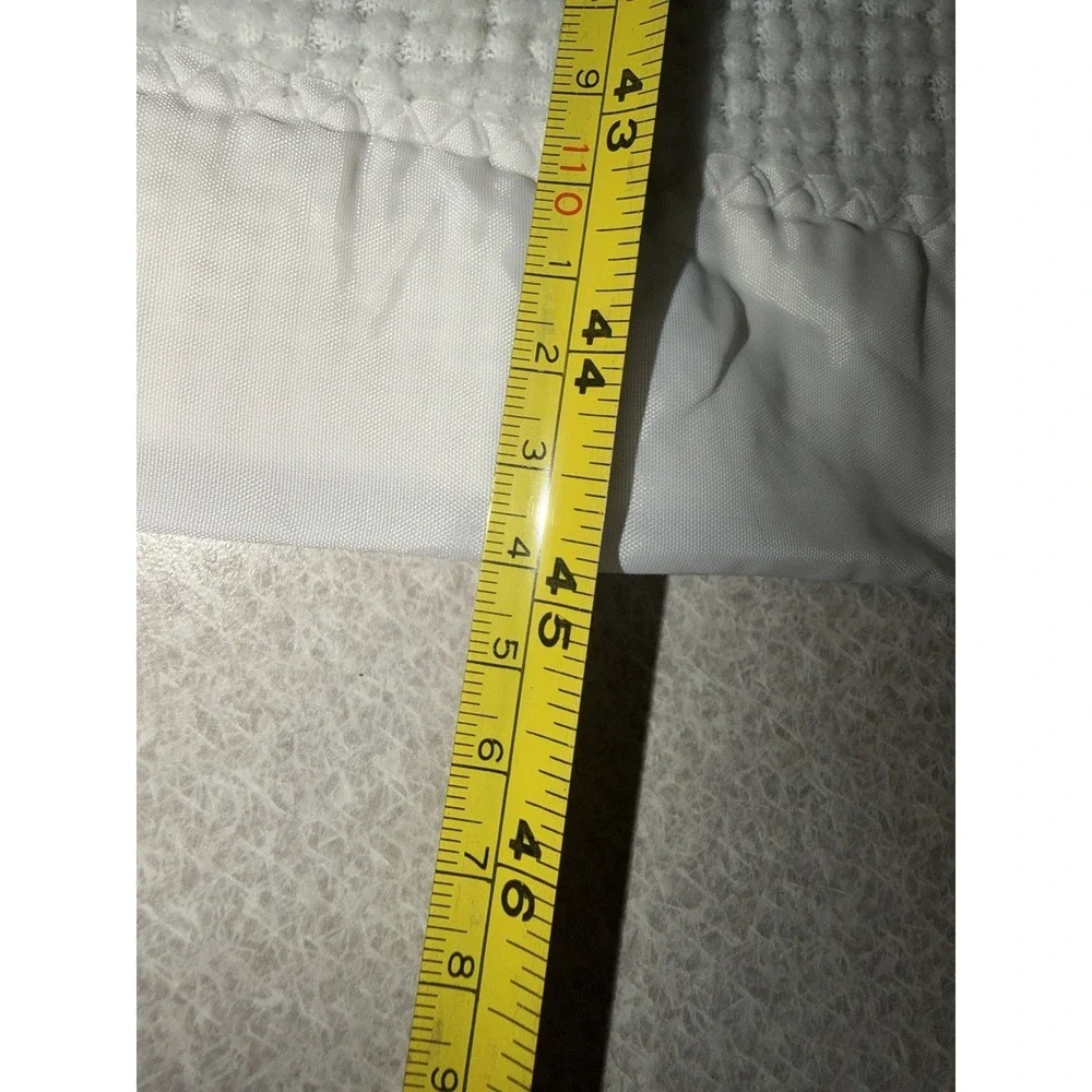 Vtg White Acrylic Thermal Waffle Weave Baby Blanket Satin Nylon Trim  36